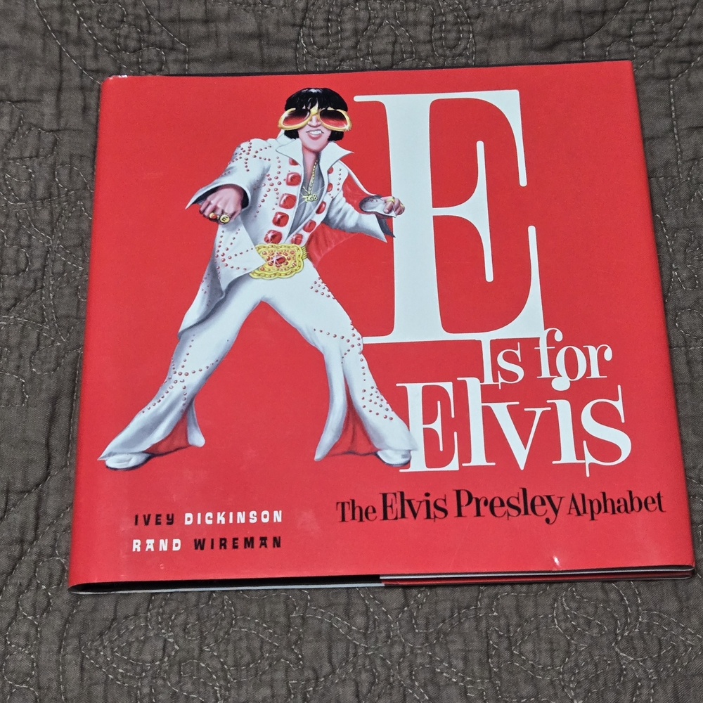 E is for Elvis Hardcover Book - Red Cover with Elvis Illustration Alphabet Book